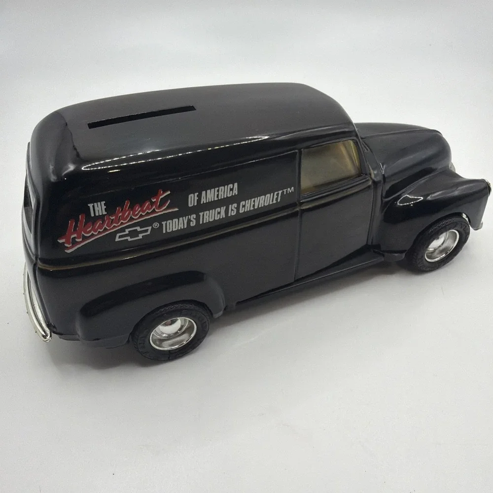 VINTAGE ERTL Chevrolet 1950 Panel Truck Bank Heartbeat of America Black‎ 1:25